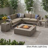 Outdoor 5 Seater Aluminum Chat Set with Fire Pit - NH485903