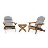Outdoor 2 Seater Acacia Wood Chat Set with Water Resistant Cushions - NH010313