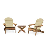 Outdoor 2 Seater Acacia Wood Chat Set with Water Resistant Cushions - NH010313