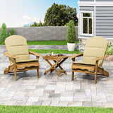 Outdoor 2 Seater Acacia Wood Chat Set with Water Resistant Cushions - NH010313
