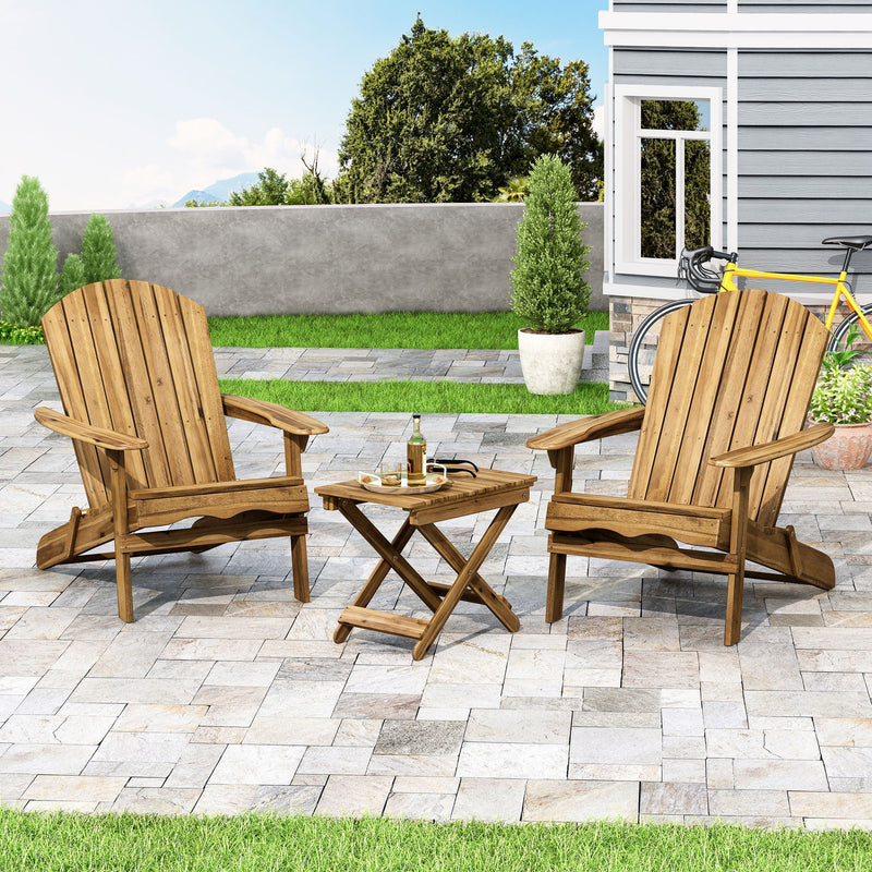 Outdoor 2 Seater Acacia Wood Chat Set - NH500313