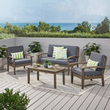Outdoor 4-Piece Acacia Wood Chat Set - NH484503