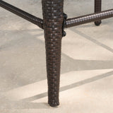 28-Inch Contemporary Outdoor Multibrown Wicker Barstool - NH998892