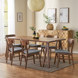 Mid-Century Modern 7 Piece Dining Set with A-Frame Table - NH043313