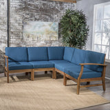 Indoor Farmhouse 5 Piece Sectional Sofa Chat Set - NH107203