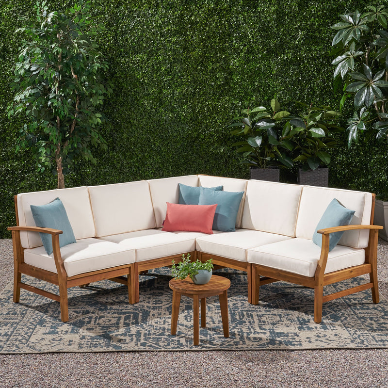 Outdoor 5 Piece Chat Set with Water Resistant Cushions - NH539003