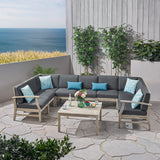 Outdoor 10 Piece Acacia Wood Sofa Sectional Set - NH233803