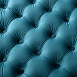 Modern Glam Button Tufted Diamond Stitch Velvet Square Ottoman - NH373892