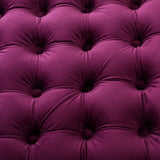 Modern Glam Button Tufted Diamond Stitch Velvet Square Ottoman - NH373892