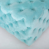 Modern Glam Button Tufted Diamond Stitch Velvet Square Ottoman - NH373892