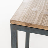 Modern Industrial Firwood C-Shaped Accent Side Table with Iron Frame - NH780992
