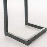 Modern Industrial Firwood C-Shaped Accent Side Table with Iron Frame - NH780992