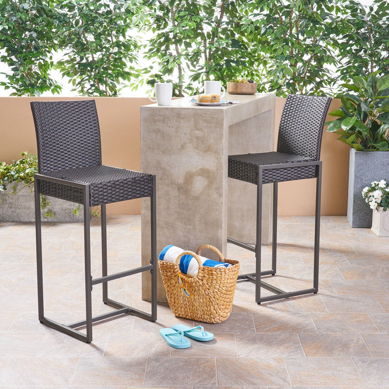 Outdoor Wicker 30-Inch Barstools - NH731503