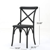 Farmhouse Outdoor X-Back Plastic Nylon Dining Chairs (Set of 2) - NH218103