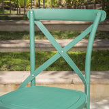 Farmhouse Outdoor X-Back Plastic Nylon Dining Chairs (Set of 2) - NH218103