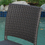 29-Inch Outdoors Dark Brown Wicker Barstools (Set of 2) - NH525992