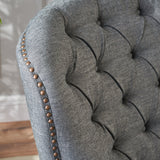 Button Tufted Upholstered Club Chair With Footstool - NH295992