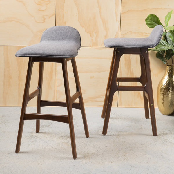 29-Inch Mid-Century Design Low Back Fabric Bar Chair (Set of 2) - NH501003