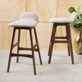 29-Inch Mid-Century Design Low Back Fabric Bar Chair (Set of 2) - NH501003