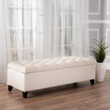 Button-Tufted Velvet Storage Ottoman Bench - NH742992