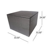 Outdoor Wicker Storage Ottoman, Gray - NH427503