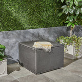 Outdoor Wicker Storage Ottoman, Gray - NH427503