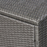 Outdoor Wicker Storage Ottoman, Gray - NH427503