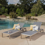 Dark Gray Outdoor Mesh Chaise Lounge - NH663003