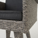 30-Inch Outdoor Wicker Barstool with Water Resistant Cushions - NH833003