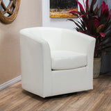 Modern Upholstered Swivel Barrel Club Chair - NH146692