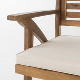 30-Inch Teak Finish Acacia Wood Outdoor Barstools - NH538992