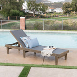 Outdoor Mesh Chaise Lounge with Acacia Wood Frame - NH536303