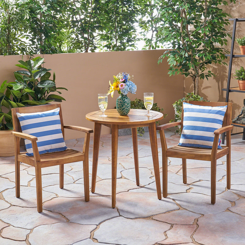 Outdoor 3 Piece Acacia Wood Bistro Set - NH572503