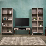 Mid Century 3 Piece TV Stand & Bookcase Set - NH878903