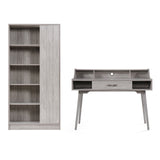Mid Century Modern 2 Piece Finished Faux Wood Home Office Set - NH513303