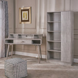 Mid Century Modern 2 Piece Finished Faux Wood Home Office Set - NH513303