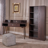 Mid Century Modern 2 Piece Finished Faux Wood Home Office Set - NH513303