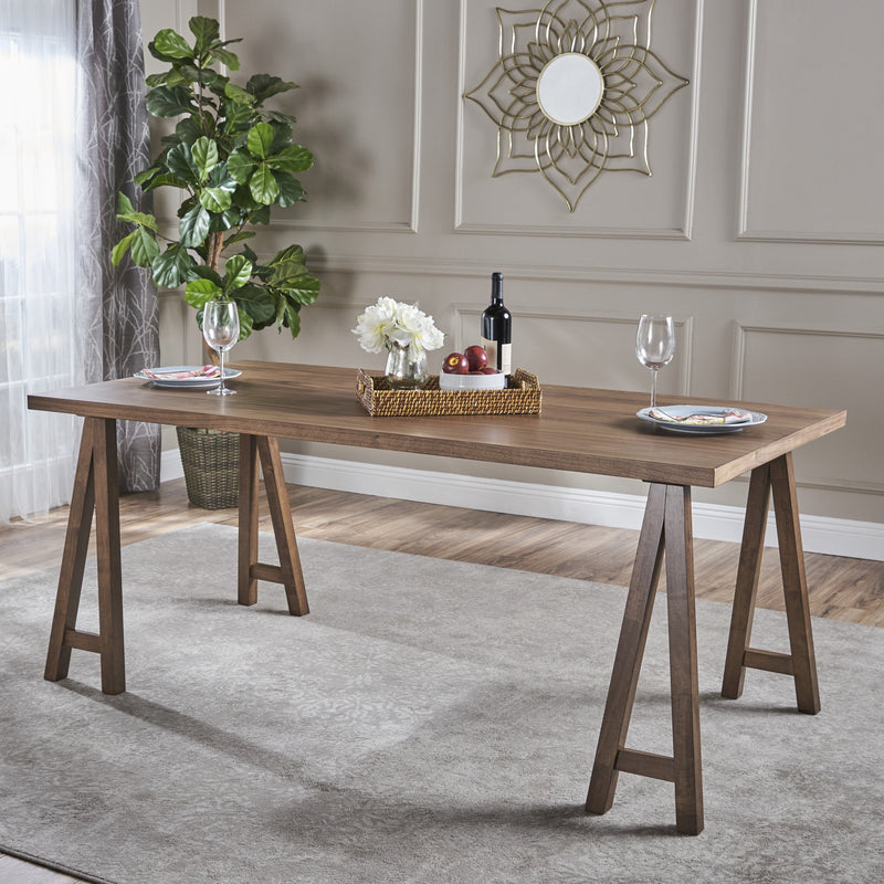 Farmhouse Faux Wood Dining Table with A-Frame Legs - NH087003