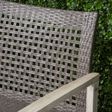 Outdoor Wood and Wicker Sofa and Coffee Table Set - NH241803