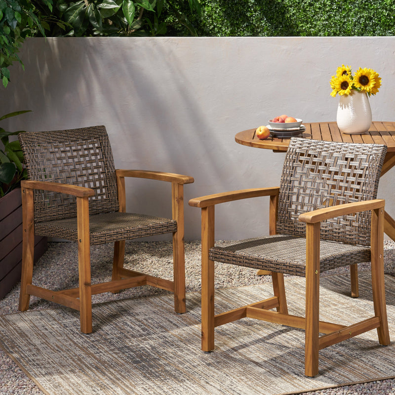 Outdoor Acacia Wood Dining Chair (Set of 2) - NH333013