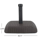 66lbs Brown Resin and Iron Square Umbrella Base - NH814003