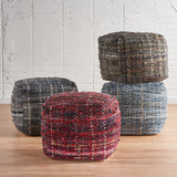 Handcrafted Boho Fabric Pouf - NH356992