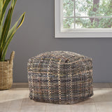 Handcrafted Boho Fabric Pouf - NH356992