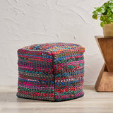 Handcrafted Boho Fabric Pouf - NH566992