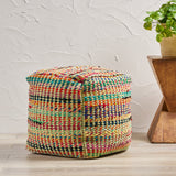 Handcrafted Boho Fabric Pouf - NH566992
