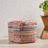 Handcrafted Boho Fabric Pouf - NH466992