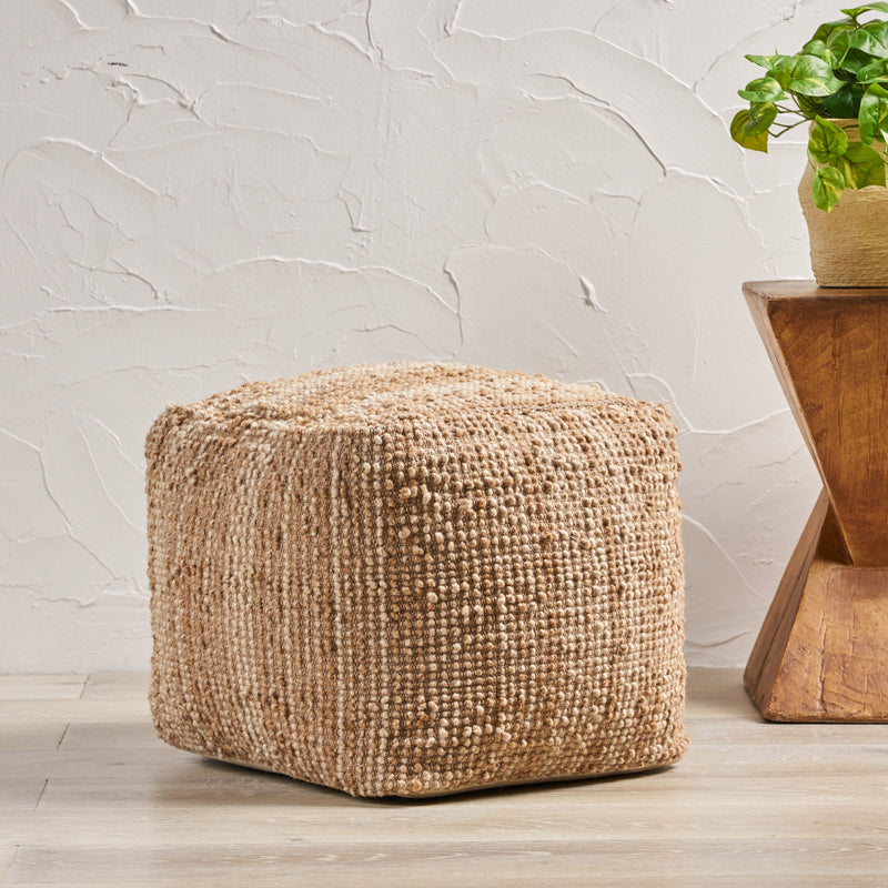 Handcrafted Boho Fabric Pouf - NH276992