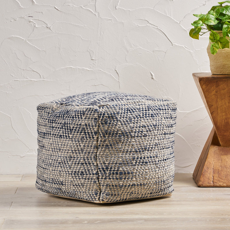Handcrafted Boho Fabric Pouf - NH196992