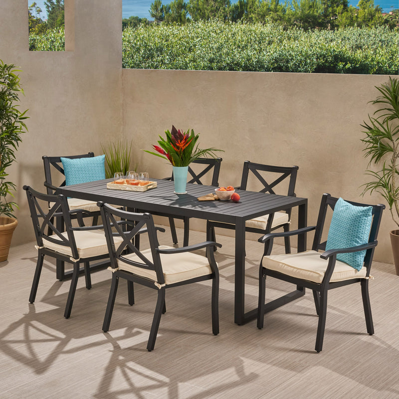 Outdoor 6 Seater Aluminum Dining Set - NH897013