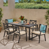 Outdoor 6 Seater Aluminum Dining Set - NH897013